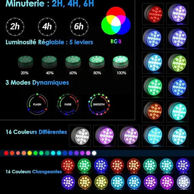 AquaLumi™ - LEDS Submersibles sans fil