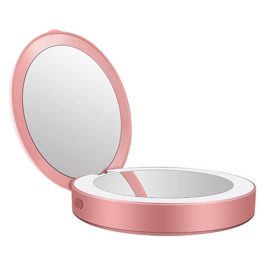 Miroir de maquillage portable à chargement LED